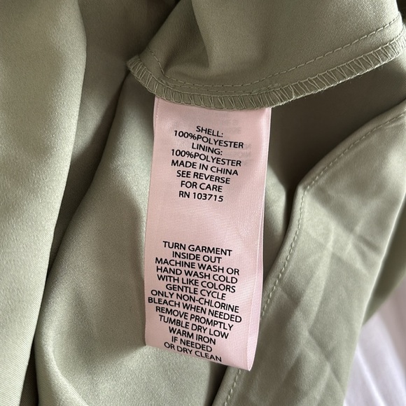 NWOT Nanette Lepore Short Sleeve Modest Knee Length Belted Green Shirt Dress - Picture 9 of 9